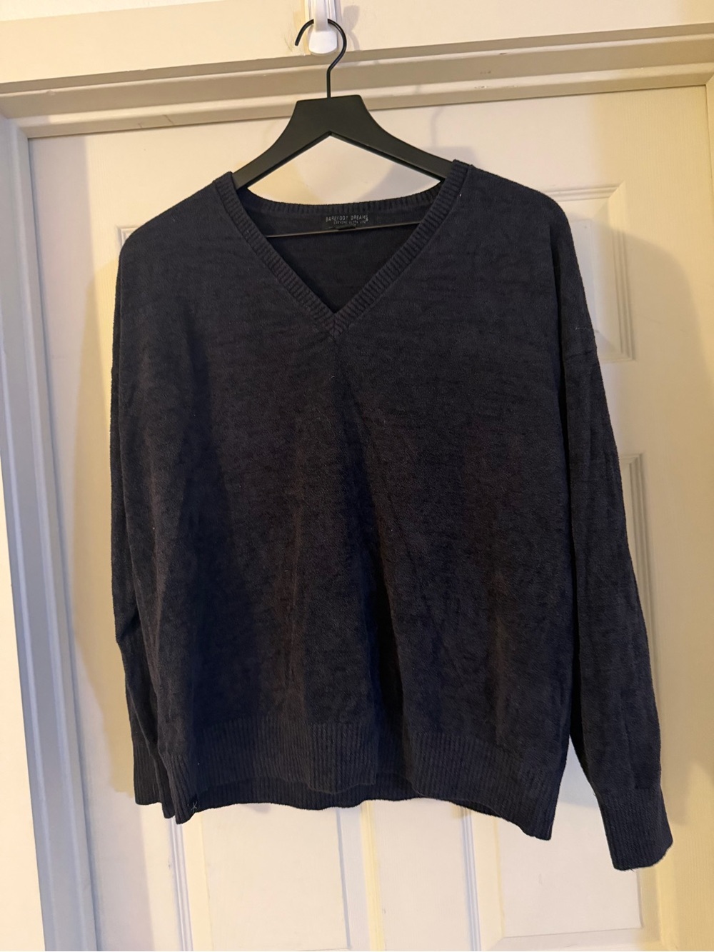 Barefoot Dreams Men's V-Neck Sweater in Black so soft and cozy!